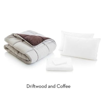 Reversible Bed in a Bag, Split Queen Size, Coffee
