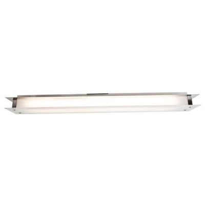 Vision - Flush/Wall Mount - Brushed Steel Finish - Frosted Glass Shade