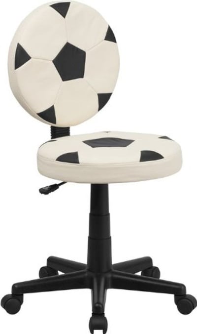 Soccer Task Chair, Black/White