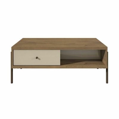 Manhattan Comfort Joy Double-sided 2-Drawer End Table in Off White