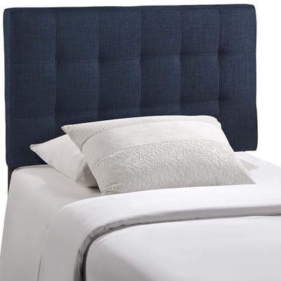 Modway Lily Upholstered Tufted Fabric Twin Headboard Size in Navy