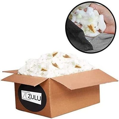 Fine High Density Shredded Foam Fill - Filler for Stuffing, Upholstery, Sofa, Pillow, Cushion, Pet Dog Bed, Bean Bag Chair Refill (10 Lbs)
