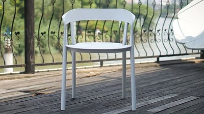 European Crosspiece Back Slim Arm Chair, White