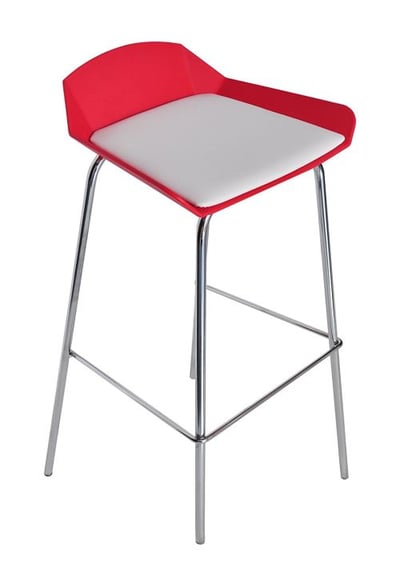 Minimalist Stackable Bar Stool, Red