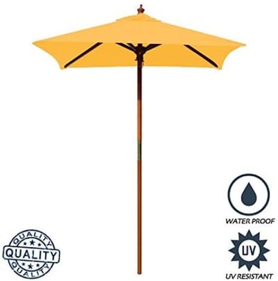 Above All Advertising, Inc. 4’ Brolliz Square Umbrella, Wood (Yellow)