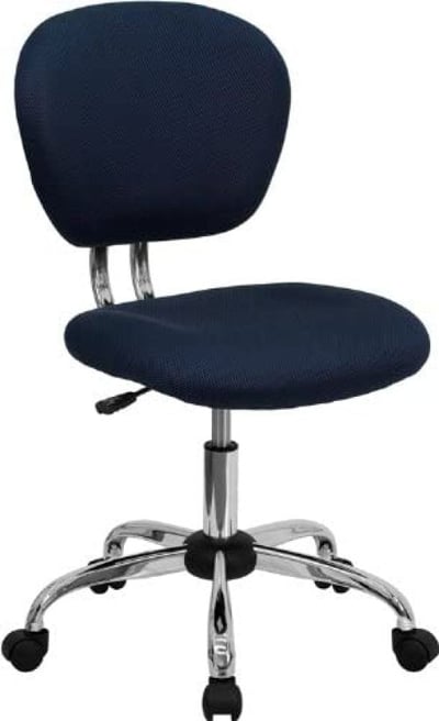 Flash Furniture Mid-Back Navy Mesh Padded Swivel Task Office Chair with Chrome Base, BIFMA Certified