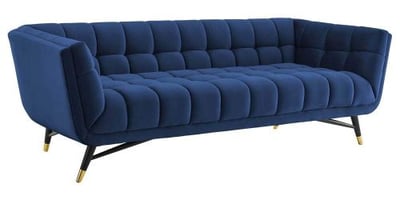 Modway Adept Upholstered Velvet Sofa, Midnight Blue