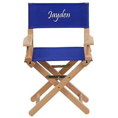 Personalized Kid Size Directors Chair in Blue