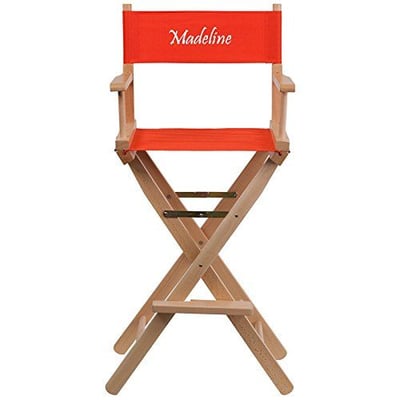 Personalized Bar Height Directors Chair in Red