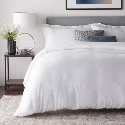 Rayon From Bamboo Duvet Set, King Size, White