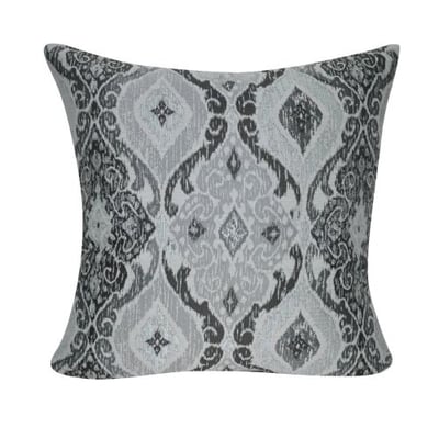 Loom & Mill P0243-2222P Gray Damask Decorative Pillow, 22 x 22