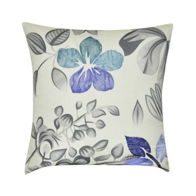 Loom & Mill P0292-2222P Gray Floral Decorative Pillow, 22 x 22