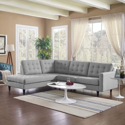 Modway EEI-2798-LGR Empress Sectional Sofa Set, Light Gray