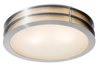 Access Lighting 50131LED-BS/FST Iron LED Light 16-Inch Diameter Flush Mount with Frosted Glass Shade, Brushed Steel Finish