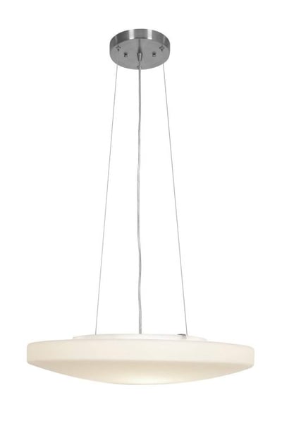 Orion - Pendant - Brushed Steel Finish - Opal Glass Shade