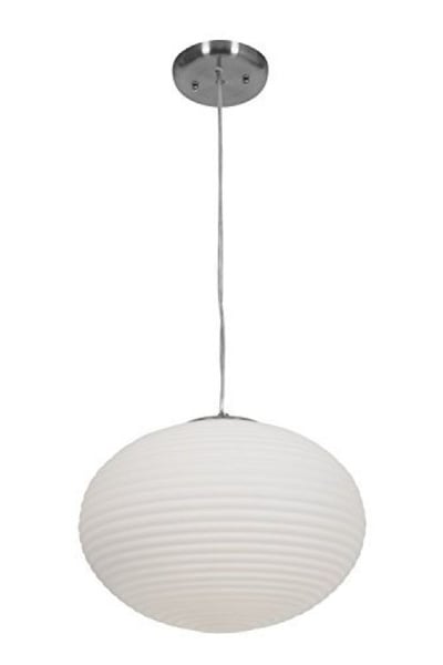 Access Lighting 50180-BS/OPL Callisto Two Light Pendant, Brushed Steel Finish with Opal Glass Shade by Access Lighting