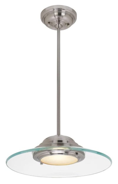 Access Lighting 50441LED-BS/8CL Phoebe   LED Light 14-Inch Diameter Pendant with 8mm Clear Glass Shade, Brushed Steel Finish