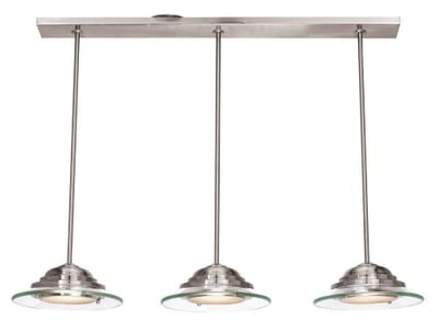 Access Lighting 50443LED-BS/8CL Phoebe  LED Light Bar Pendant with 8mm Clear Glass Shade, Brushed Steel Finish