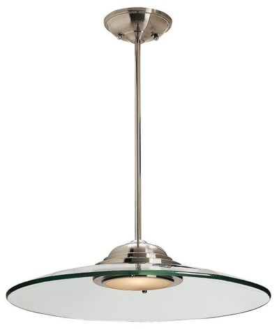 Access Lighting 50444LED-BS/8CL Phoebe   LED Light 19-Inch Diameter Pendant with 8mm Clear Glass Shade, Brushed Steel Finish