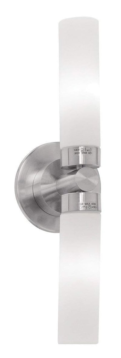 Access Lighting 50564-BS/OPL Lynx ADA 2-Light Wall/Vanity Light, Brushed Steel Finish with Opal Glass