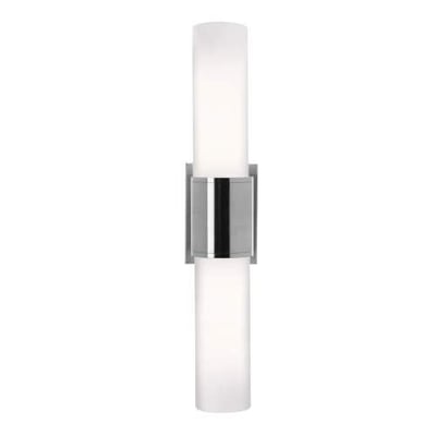 Aqueous - 2-Light Wall Sconce - Brushed Steel Finish - Opal Glass Shade