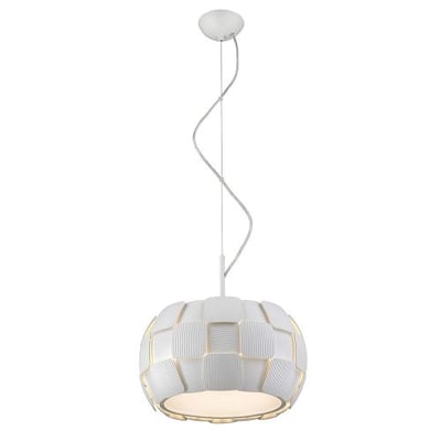 Access Lighting 50904LED-WH/WH Layers LED 14-Inch Diameter Pendant with Shade, White