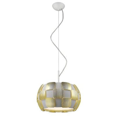 Access Lighting 50904LED-WH/GLD Layers LED 14-Inch Diameter Pendant with White Shade, Gold