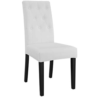 Modway Confer Dining Side Chair Vinyl Set of 2, White