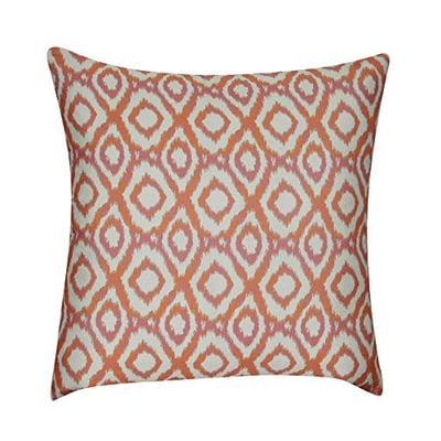 Loom & Mill P0245A-2222P Orange Ikat Diamonds Decorative Pillow, 22 x 22