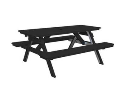 A&L Furniture 6 Foot Table with Attached Benches