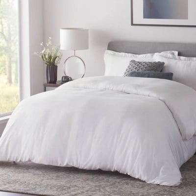 Rayon From Bamboo Duvet Set, Oversized Queen, White