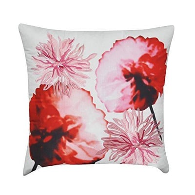 Loom & Mill P0294-2222P Orange Floral Decorative Pillow, 22 x 22