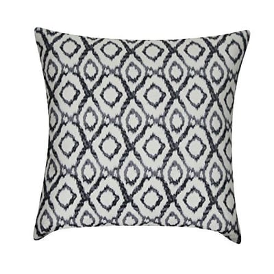 Loom & Mill P0248A-2222P Black Ikat Diamonds Decorative Pillow, 22 x 22
