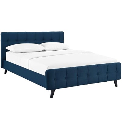 Modway MOD-5465-AZU Ophelia Fabric Bed, Queen, Azure