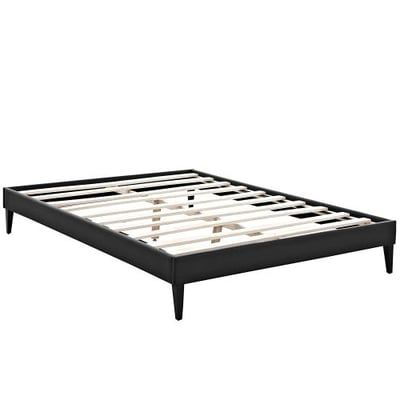 Modway MOD-5896-BLK Tessie Vinyl Bed Frame with Squared Tapered Legs, Full, Black