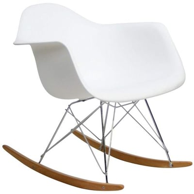 Modway EEI-147-WHI Rocker Molded Plastic Accent Lounge Chair Rocker White