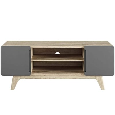 Modway Tread Mid-Century Modern 47 Inch TV Stand in Natural Gray