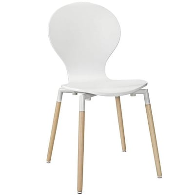 Modway Path Contemporary Modern Molded Dining Side Chair in White
