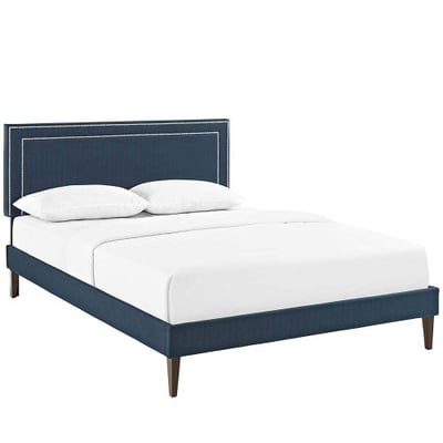 Modway MOD-5921-AZU Virginia Full Platform Bed with Squared Tapered Legs, Azure
