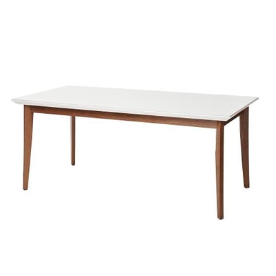 Manhattan Comfort 1012051 Lilian Mid-Century Modern Dining Table 70 Inches White Gloss