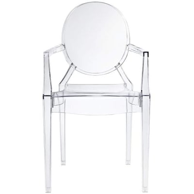 Modway Casper Modern Acrylic Dining Armchair in Clear, 1 Chair