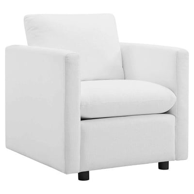 Modway Activate Upholstered Fabric Armchair White
