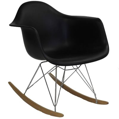 Modway EEI-147-BLK Rocker Molded Plastic Accent Lounge Chair Rocker Black