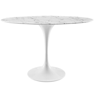 Modway Lippa Oval-Shaped Artificial Marble Dining Table, 48