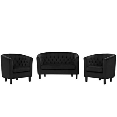 Modway EEI-3152-BLK-SET Prospect Loveseat and Armchair Set, Two, Black