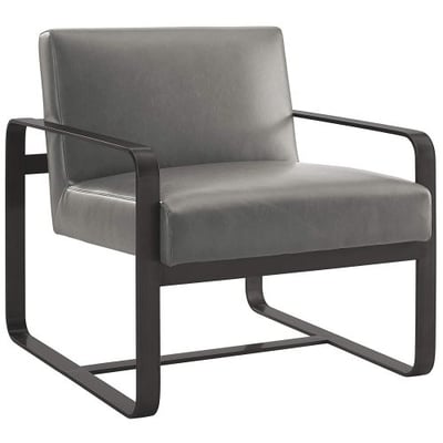 Modway Astute Faux Leather Armchair, Gray