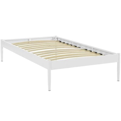 Modway Elsie Twin Fabric Bed Frame in White