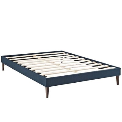 Modway MOD-5899-AZU Tessie Fabric Bed Frame with Squared Tapered Legs, Queen, Azure