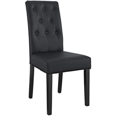 Modway Confer Dining Side Chair Vinyl Set of 4, Two, Black