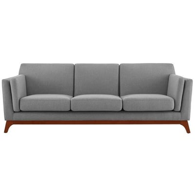 Modway Chance Upholstered Fabric Sofa, Light Gray
